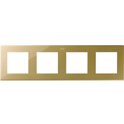 Рамка Simon Simon 24 Harmonie, 4 поста, 85х298 мм (ВхШ), плоская, универсальный, цвет: золото (2400640-066)