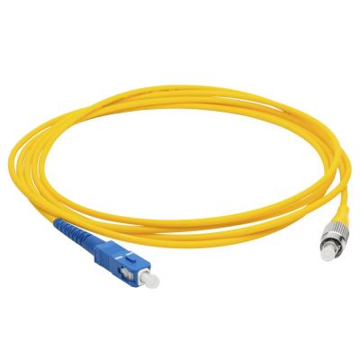 Комм. шнур оптический Lanmaster, Duplex SC/FC (UPC), OS2 9/125, LSZH, 20м, синий хвостовик, цвет: жёлтый
