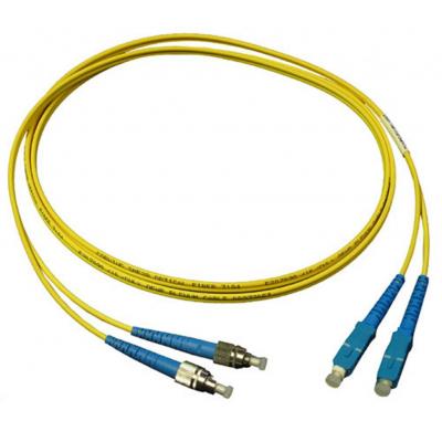 Комм. шнур оптический Hyperline, Duplex SC/FC (UPC), OS2 9/125, LSZH, 30м, Ø 2мм, синий хвостовик, цвет: жёлтый