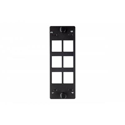 Планка Eurolan Q-SLOT, 6 х Keystone, для слотовых панелей, цвет: чёрный