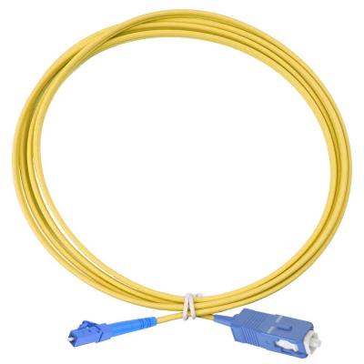 Комм. шнур оптический Eurolan Tight Buffer, Simplex SC/LC, OS2 9/125, LSZH (нг(A)-HF), 2м, синий хвостовик, цвет: жёлтый