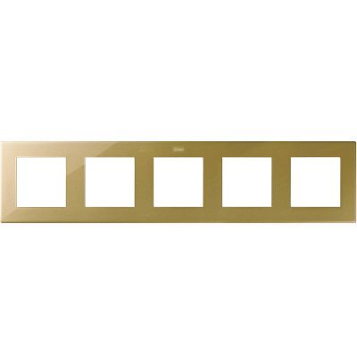 Рамка Simon Simon 24 Harmonie, 5 постов, 85х369 мм (ВхШ), плоская, универсальный, цвет: золото (2400650-066)