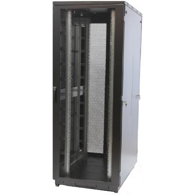 Шкаф серверный напольный Eurolan S3000, IP20, 33U, 1625х800х800 мм (ВхШхГ), дверь: перфорация, боковая панель: сплошная, разборный, цвет: чёрный