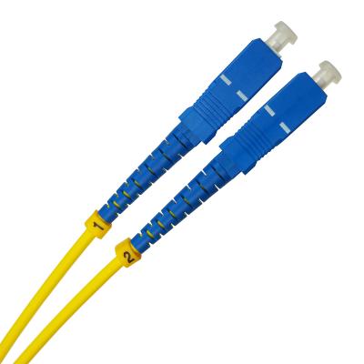 Комм. шнур оптический BNH Tight Buffer, Duplex SC/SC (UPC/UPC), OS2 9/125, LSZH, 5м, Ø 3мм, синий хвостовик, цвет: жёлтый