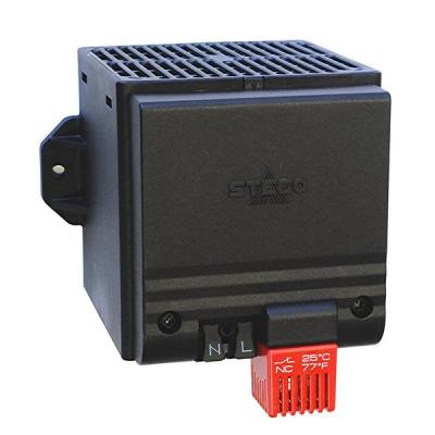 Нагреватель STEGO CSF 028, 105х113х85 мм (ВхШхГ), 250Вт, на DIN-рейку, для шкафов, 230V, чёрный, с вентилятором и термостатом до +15°C