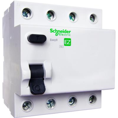 Устройство защитного отключения Schneider Electric Easy9, тип: AC, 4 модуль, 4Р, 25А/30мА, 1 модуль ш = 18 мм (EZ9R34425)