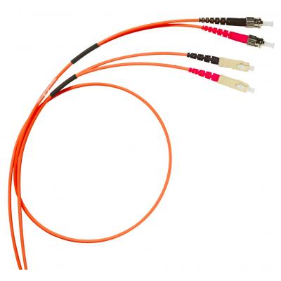 Комм. шнур оптический Legrand LCS3, Duplex SC/ST (UPC/UPC), OM2 50/125, LSZH, 2м, серый хвостовик, цвет: оранжевый