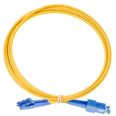 Комм. шнур оптический Eurolan Tight Buffer, Duplex SC/LC, OS2 9/125, 15м, синий хвостовик, цвет: жёлтый