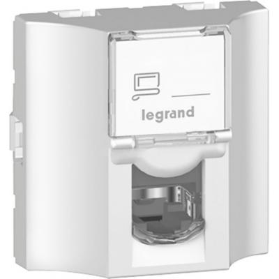 Розетка проходная Legrand LCS2, 1x RJ45, кат. 6, экр., упаковка: 10 шт, цвет: белый, (LEG.078623)