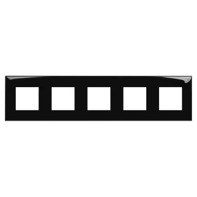 Рамка DKC Avanti, 5 постов, 90х375 мм (ВхШ), плоская, настенный, цвет: чёрный квадрат (DKC.4402900)