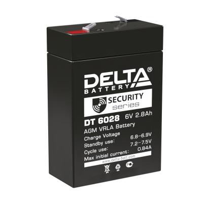 Аккумулятор для ИБП Delta Battery DT, 99х33х66 мм (ВхШхГ),  Необслуживаемый свинцово-кислотный,  6V/2,8 Ач, цвет: чёрный, (DT 6028)