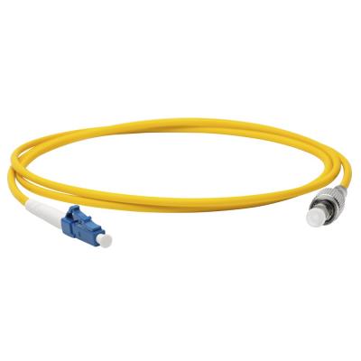 Комм. шнур оптический Lanmaster, Simplex LC/FC (APC/UPC), OS2 9/125, LSZH, 15м, синий хвостовик, цвет: жёлтый