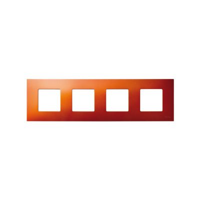 Рамка Simon Simon 27 Play, 4 поста, 86х306 мм (ВхШ), плоская, универсальный, цвет: оранжевый (2700647-082)