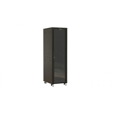 Шкаф телекоммуникационный напольный Hyperline TTBR, IP20, 42U, 2055х600х800 мм (ВхШхГ), дверь: стекло, задняя: металл, разборный, цвет: чёрный