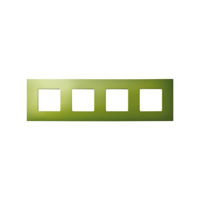 Рамка Simon Simon 27 Play, 4 поста, 86х306 мм (ВхШ), плоская, универсальный, цвет: зелёный (2700647-084)