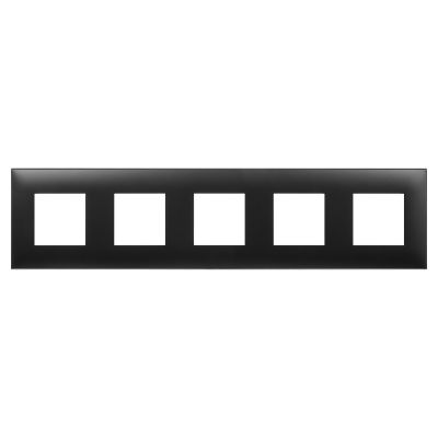 Рамка DKC Avanti, 5 постов, 90х375 мм (ВхШ), плоская, настенный, цвет: чёрный матовый (DKC.4412900)