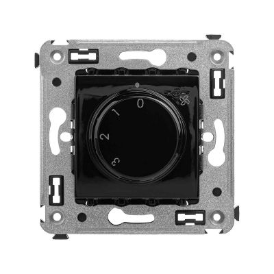 Модуль управления вентиляторами DKC Avanti, с индикацией, 5А, 2 модуля, 70,9х70,9 мм (ВхШ), цвет: чёрный квадрат (4402173)
