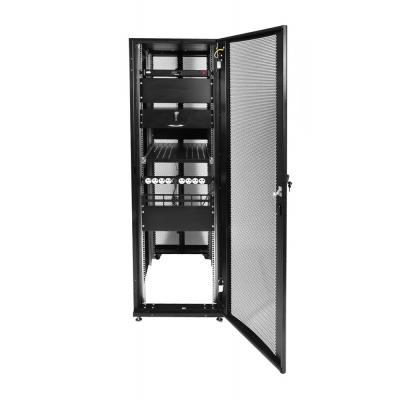 Шкаф серверный напольный ЦМО ШТК-С Проф, 48U, 2215х600х1000 мм (ВхШхГ), дверь: перфорация, сплошная, 2 части, сварной, цвет: чёрный