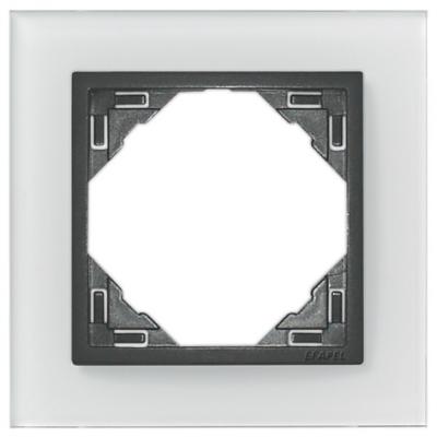 Рамка Efapel Logus90, 1 пост, плоская, универсальная, цвет: стекло/серый (90910 TCS)