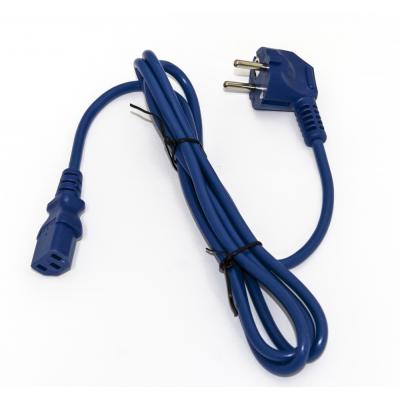 Шнур для блока питания Hyperline, IEC 60320 С13, вилка Schuko, 1.8 м, 10А, цвет: синий
