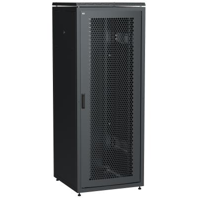 Шкаф серверный напольный ITK LINEA N, IP20, 42U, 2055х800х800 мм (ВхШхГ), дверь: перфорация, боковая панель: сплошная съемная, разборный, цвет: чёрный