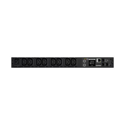 PDU CyberPower MBO, IEC 320 C13 х 8, вход IEC 320 C20, шнур 3 м, 44х433х112 мм (ВхШхГ), 16А, RJ45, ЖК-дисплей, чёрный, измерение по розетке
