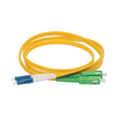 Комм. шнур оптический ITK, Duplex SC/LC (APC/APC), OS2 9/125, LSZH, 10м, синий/зеленый хвостовик, цвет: жёлтый