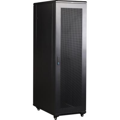 Шкаф серверный напольный TWT Business, IP20, 32U, 1610х600х600 мм (ВхШхГ), дверь: перфорация, боковая панель: сплошная съемная, разборный, цвет: чёрны
