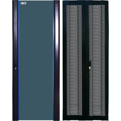 Дверь (к шкафу) TWT, 42U, 600 мм Ш, комплект 2 шт, для шкафов, передняя - стекло, задняя - перфорированная, цвет: серый