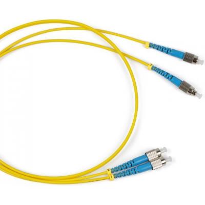 Комм. шнур оптический Lanmaster, Duplex LC/FC (UPC/UPC), OS2 9/125, LSZH, 1,5м, синий хвостовик, цвет: жёлтый