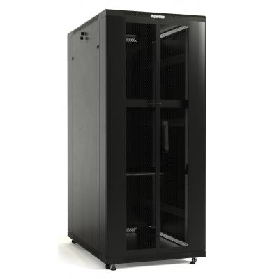 Шкаф серверный напольный Hyperline TTB, IP20, 47U, 2277х800х1000 мм (ВхШхГ), дверь: двойная распашная, перфорация, боковая панель: сплошная, разборный