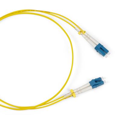 Комм. шнур оптический Hyperline, Duplex LC/LC (UPC), OS2 9/125, LSZH, 20м, Ø 2мм, синий хвостовик, цвет: жёлтый