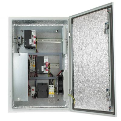 Шкаф уличный всепогодный укомплектованный настенный OSNOVO, IP66, корпус: металл, 600х400х210 мм (ВхШхГ), цвет: серый