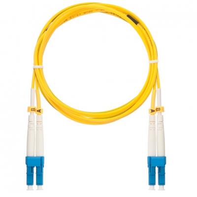 Комм. шнур оптический Nikomax, Duplex LC/LC (UPC), OS2 9/125, LSZH, 1м, Ø 2мм, синий хвостовик, цвет: жёлтый
