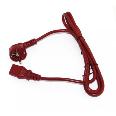 Шнур для блока питания Hyperline, IEC 60320 С13, вилка Schuko, 1.8 м, 10А, цвет: красный