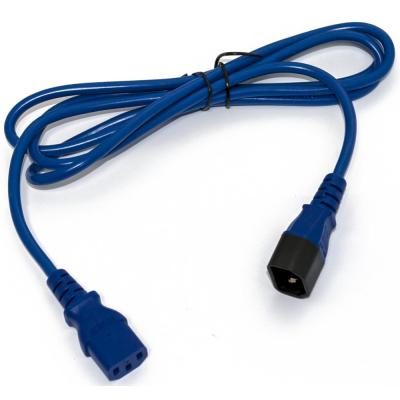 Шнур для блока питания Hyperline PWC-IEC13-IEC14, IEC 60320 С13, вилка IEC 320 C14, 5 м, 10А, провода 3 х 1,0 кв. мм, цвет: синий