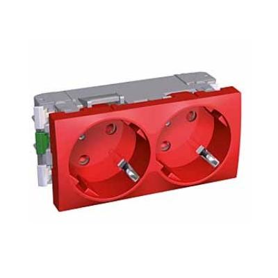 Розетка электрическая Schneider Electric Altira, 2x2к+З, 16А, 90x45, шторки защитные, цвет: красный