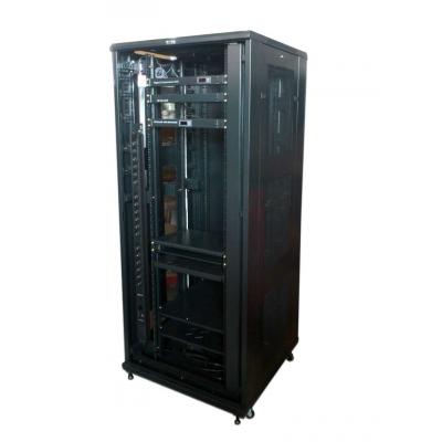 Шкаф телекоммуникационный напольный TWT Business, IP20, 37U, 1833х600х600 мм (ВхШхГ), дверь: без двери, боковая панель: сплошная, разборный, цвет: чёр