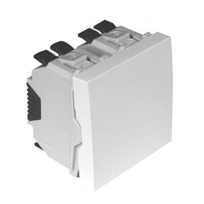 Двухполюсный проходной выключатель Efapel QUADRO 45, одноклавишный, без подсветки, 10А, 45х45 мм (ВхШ), цвет: алюминий, 2 модуля (45077 SAL)
