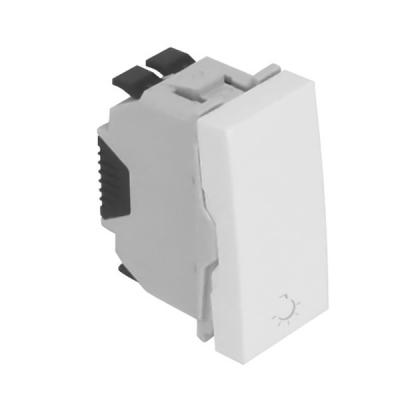 Выключатель-кнопка Efapel QUADRO 45, одноклавишный, без подсветки, 10А, 45х22,5 мм (ВхШ), цвет: алюминий, “свет”, 1 модуль (45169 SAL)