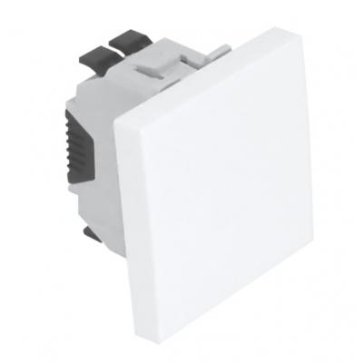 Выключатель Efapel QUADRO 45, одноклавишный, без подсветки, 10А, 45х45 мм (ВхШ), цвет: белый матовый, 2 модуля (45011 SBM)
