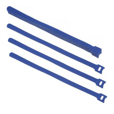 Стяжка кабельная на липучке Cabeus, открывающаяся, 14 мм Ш, 310 мм Д, 10 шт, материал: полиамид, цвет: синий