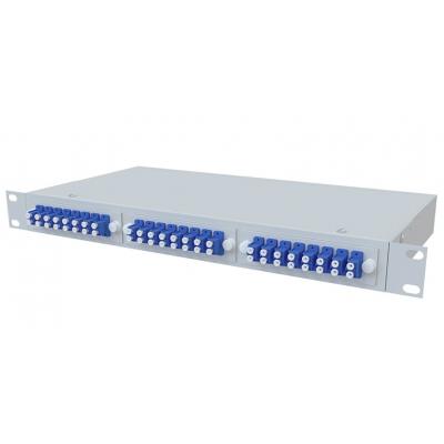 Комм. панель ВО Nikomax NMF, 1HU, портов: 48 LC/UPC (Duplex) OS2, установлено адаптеров: 48невыдвижная, прямая, цвет: серый