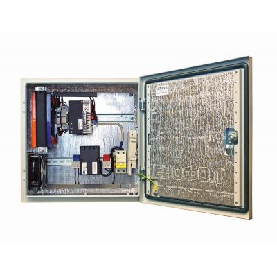 Шкаф уличный всепогодный укомплектованный настенный OSNOVO, IP66, корпус: металл, 400х400х210 мм (ВхШхГ), цвет: серый