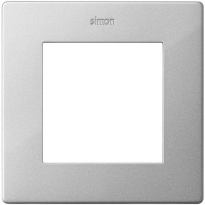Рамка Simon Simon 24 Harmonie, 1 пост, 85х85 мм (ВхШ), плоская, универсальный, цвет: алюминий (2400610-033)