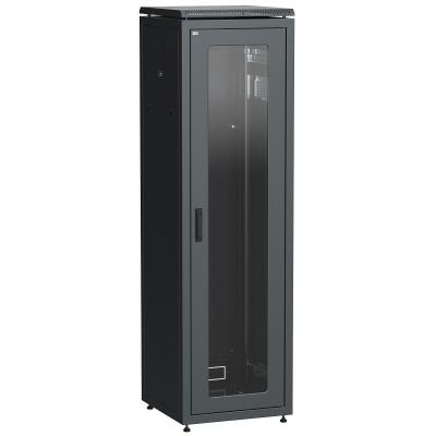 Шкаф телекоммуникационный напольный ITK LINEA N, IP20, 33U, 1650х600х600 мм (ВхШхГ), дверь: стекло, боковая панель: сплошная съемная, разборный, цвет: