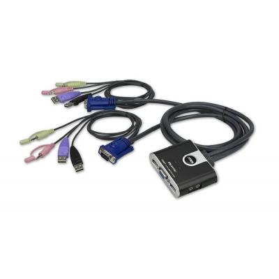 Переключатель KVM Aten, портов: 2, 25,2х69,9х82,4 мм (ВхШхГ), USB, цвет: чёрный