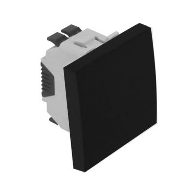 Выключатель-кнопка Efapel QUADRO 45, одноклавишный, без подсветки, 10А, 45х45 мм (ВхШ), цвет: чёрный матовый, 2 модуля (45151 SPM)