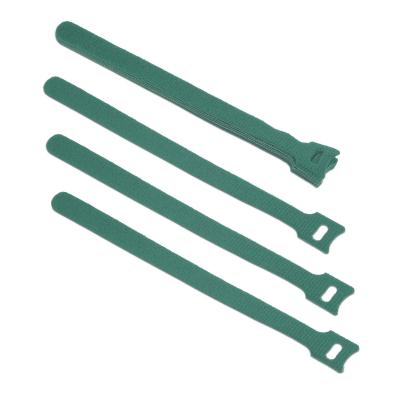 Стяжка кабельная на липучке Cabeus, открывающаяся, 14 мм Ш, 210 мм Д, 10 шт, материал: полиамид, цвет: зелёный