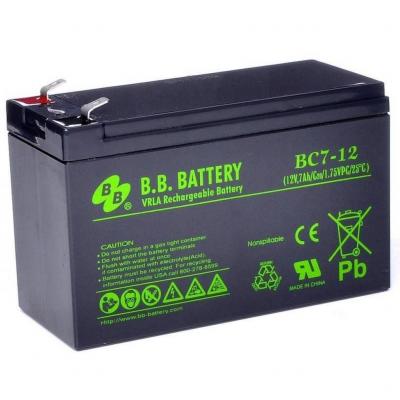 Аккумулятор для ИБП B.B.Battery BC, 94х65х151 мм (ВхШхГ),  необслуживаемый электролитный,  12V/7 Ач, (BB.BC 7-12)